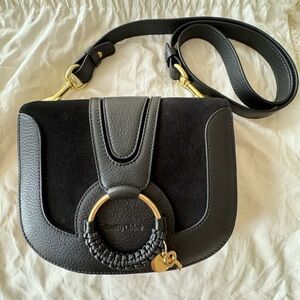 See by Chloe Hana Black Leather and Suede Bag